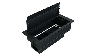 Metalline® Push-Line Bas-Aç Masaüstü Priz Kutusu - Siyah