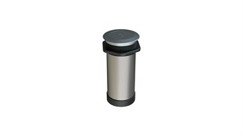 Metalline® Tower-Line Bas-Aç Masaüstü Priz Kutusu Kombin - Gümüş