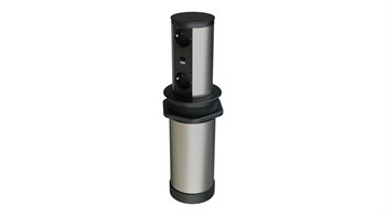 Metalline® Tower-Line Bas-Aç Masaüstü Priz Kutusu Kombin - Siyah